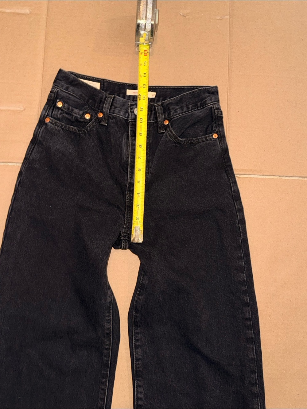 Levi’s Ribcage Wide Leg Jeans Black Size 27 High Rise Like New - Picture 13 of 14